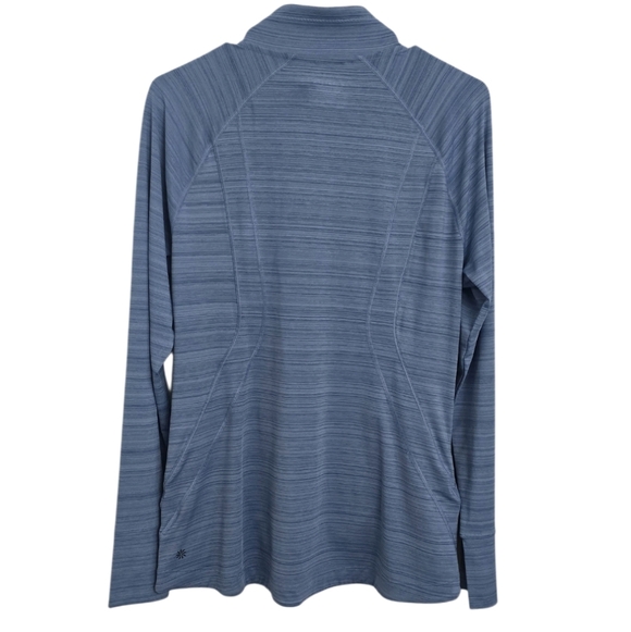 ATHLETA Pacifica Illume UPF Blue Brushed Stripe Athletic Run Jacket! L NEW - Picture 4 of 6